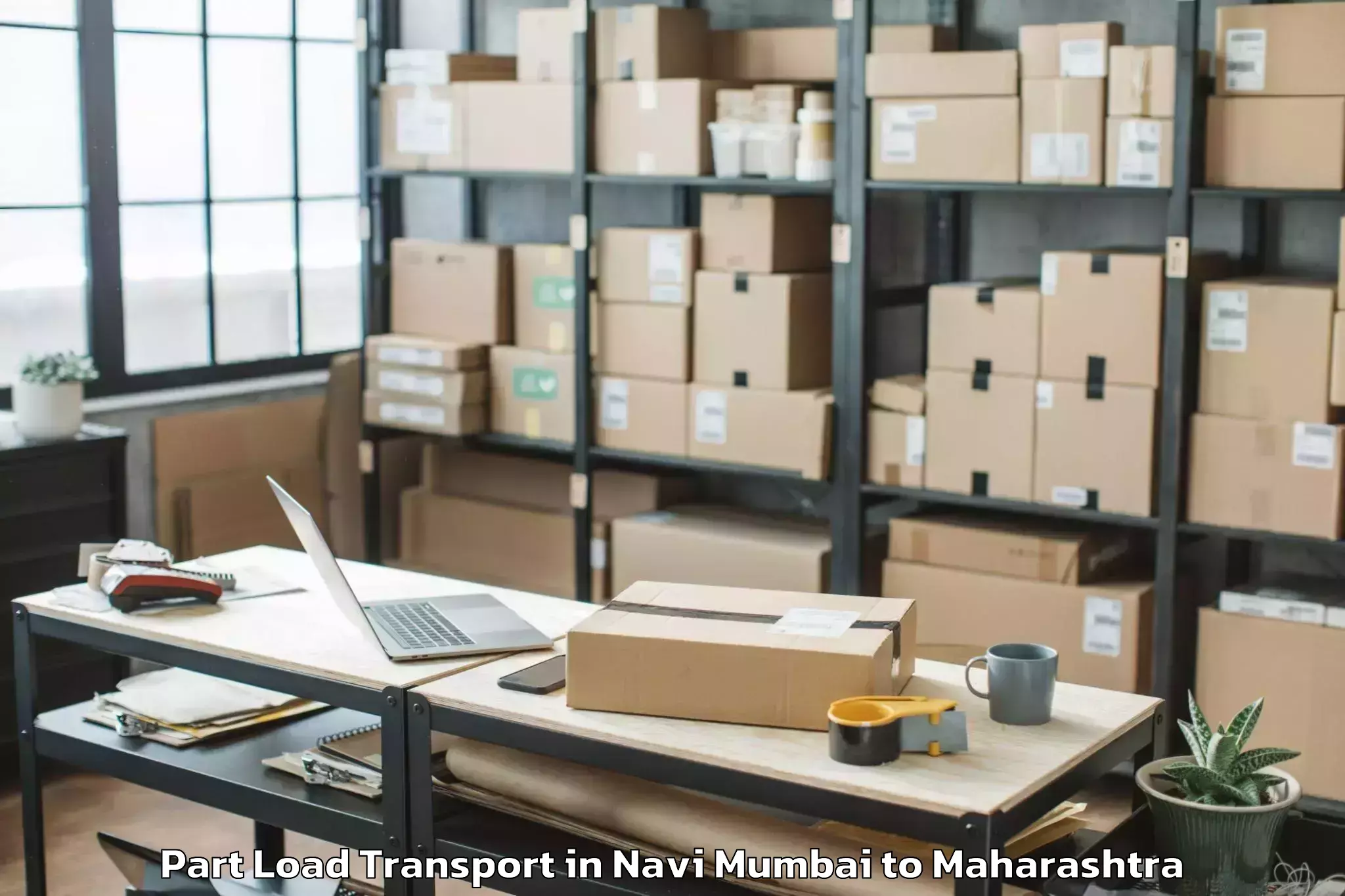 Top Navi Mumbai to Naigaon Khairgaon Part Load Transport Available